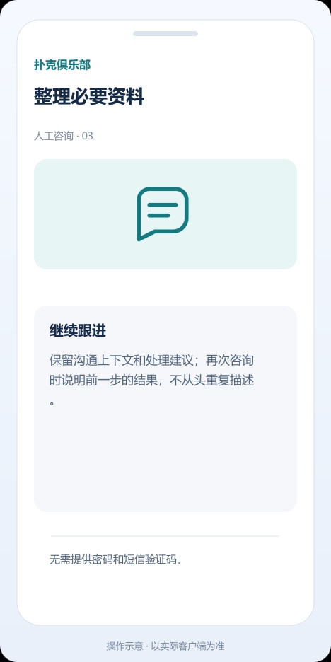 扑克俱乐部 整理必要资料操作示意